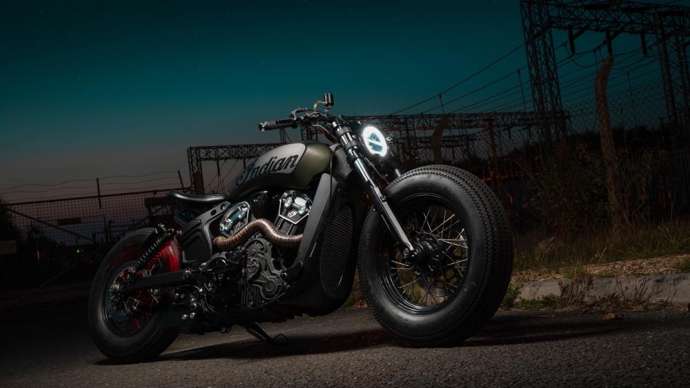 Indian Scout Bobber Under Starry Sky wallpaper