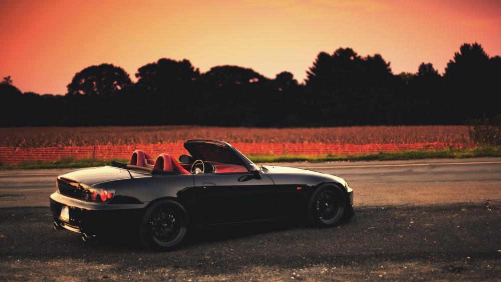 Black Honda S2000 at Sunset wallpaper