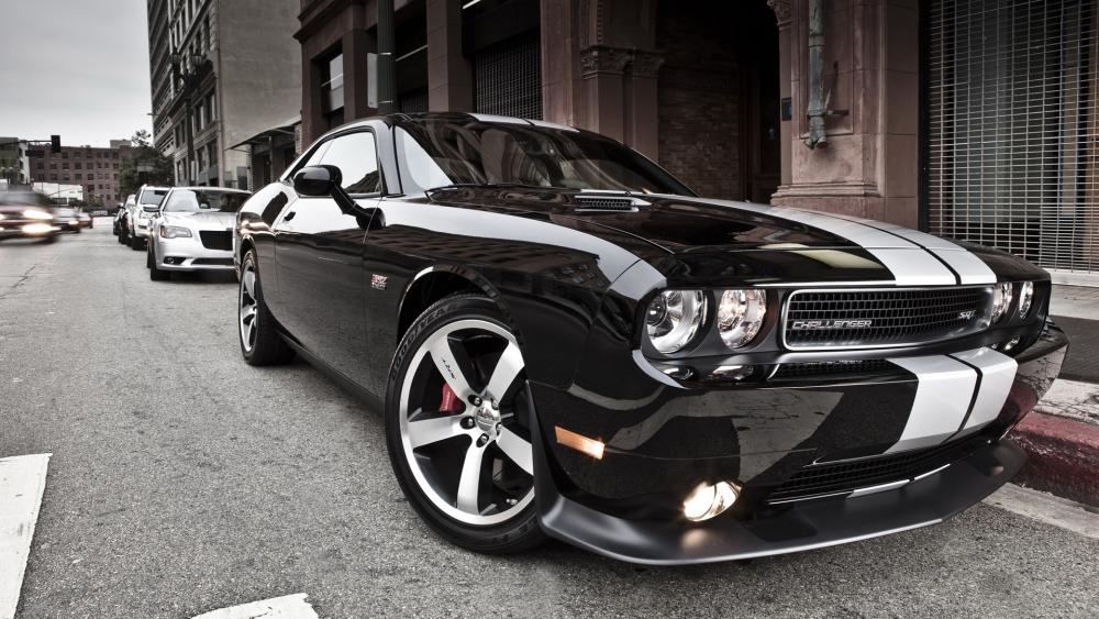 Dodge Challenger Power and Elegance Displayed in Urban Setting wallpaper