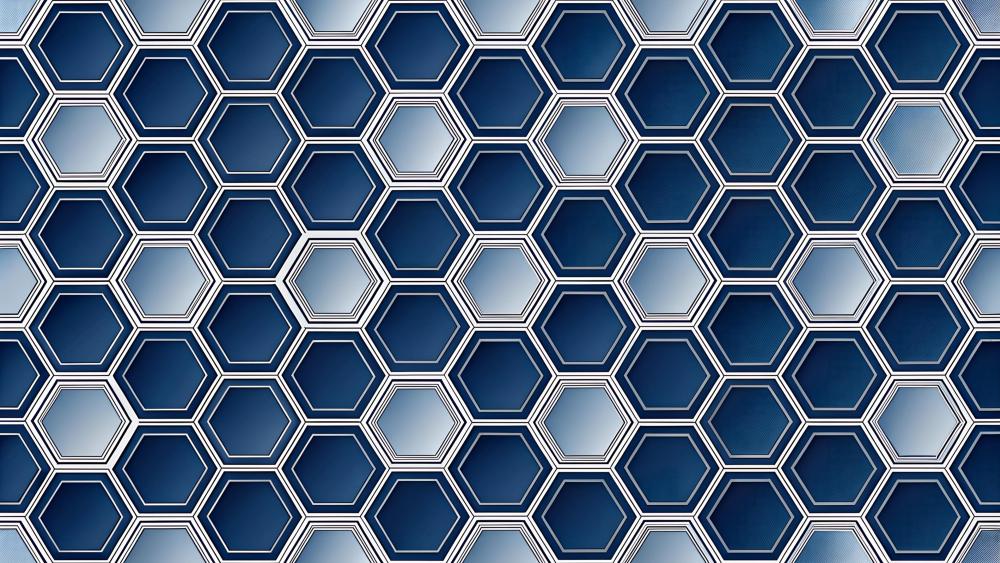 Blue and gray hexagon pattern  wallpaper