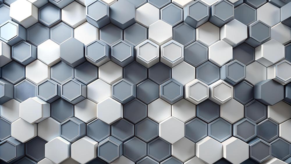 White and gray hexagon pattern  wallpaper