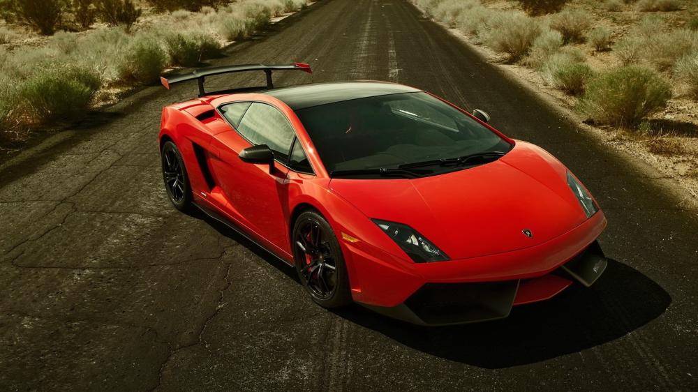 Lamborghini Dream Speed on Scenic Highway wallpaper