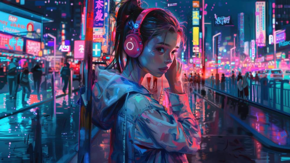 City Nights and Vibrant Beats wallpaper