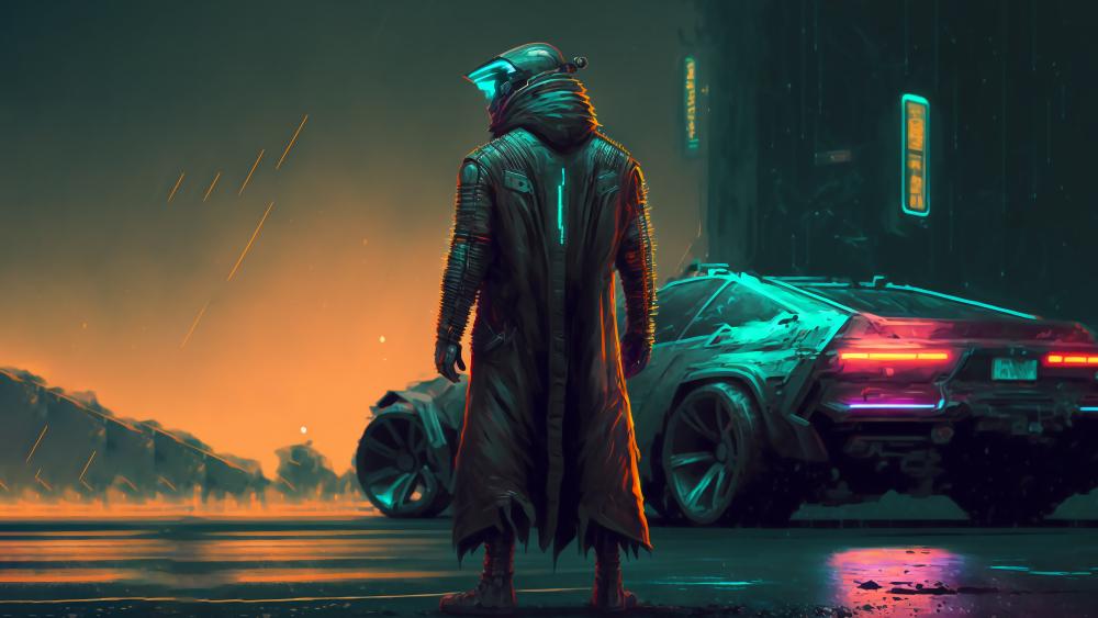 Neon Shadows and Cyber Dreams: A Futuristic Odyssey wallpaper