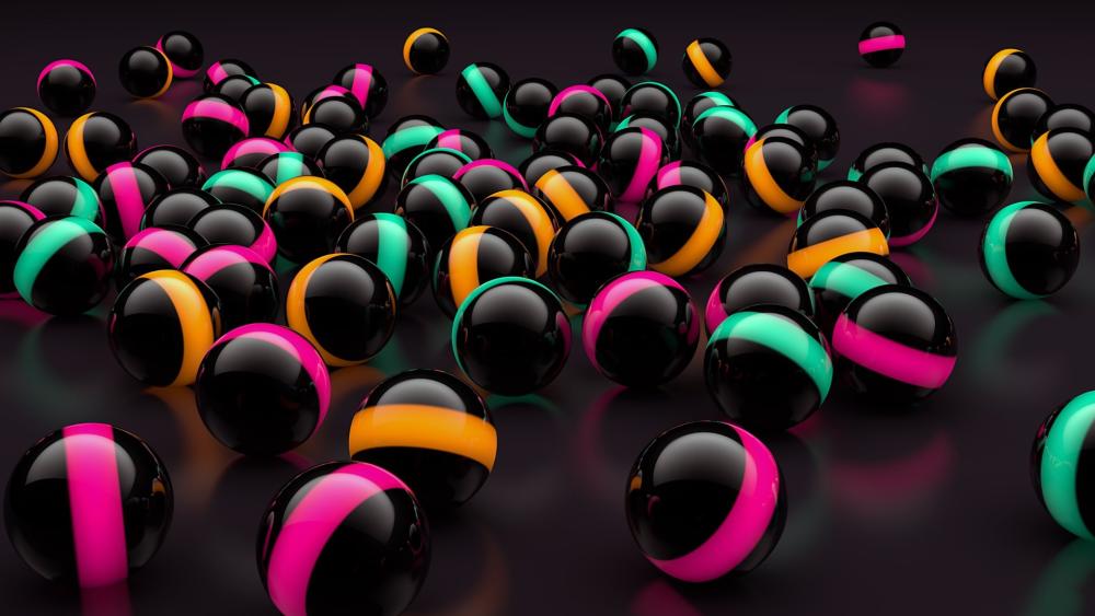 Vibrant Orbs in a 3D Universe wallpaper