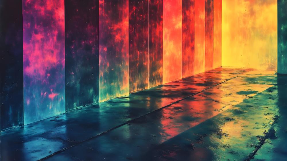 Vibrant Spectrum Illuminating a Mystical Pathway wallpaper