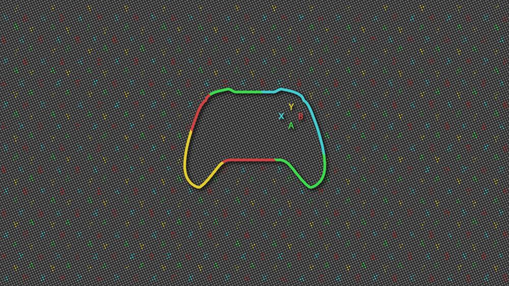 Gaming Controller Retro Vibes in Pixel Dots Design wallpaper