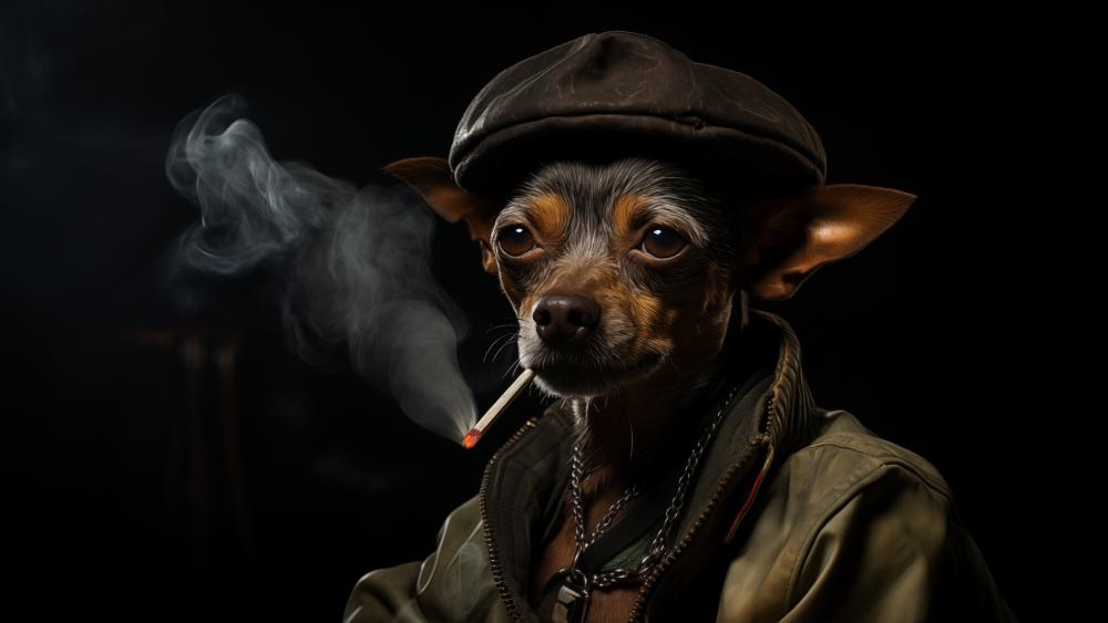 Chihuahua in Style: A Smoking Sensation! wallpaper