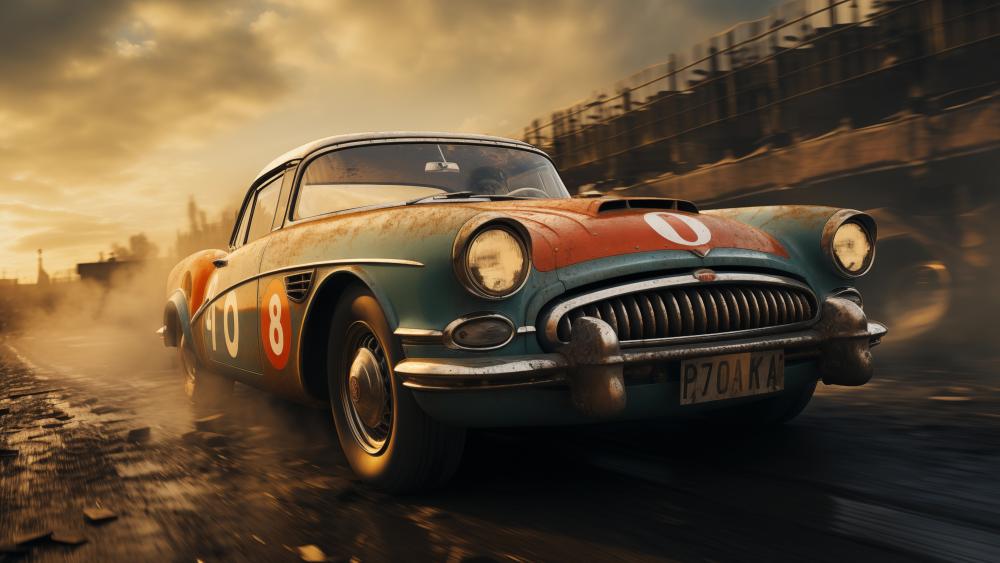 Vintage Racing Dreamscape in 4K Resolution wallpaper