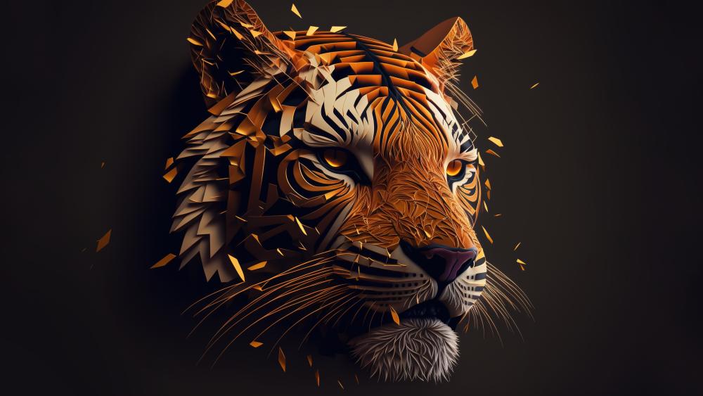 Tiger Majesty: Abstract Digital Impression wallpaper