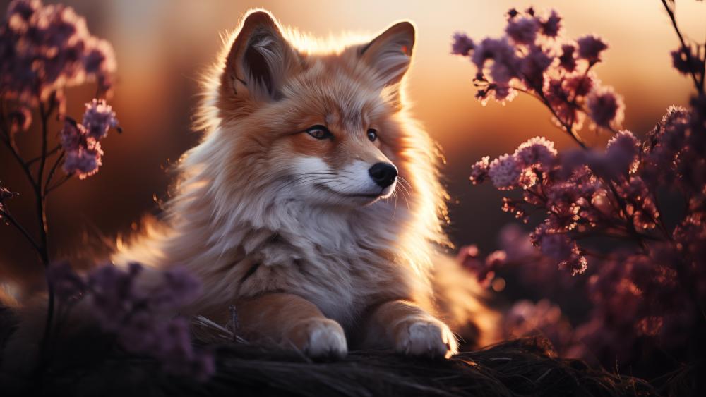 Fox Amid Blossoms in 4K Splendor wallpaper