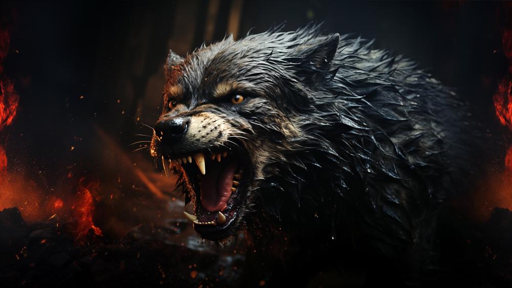 Haunting Roar of the Werewolf 4K wallpaper