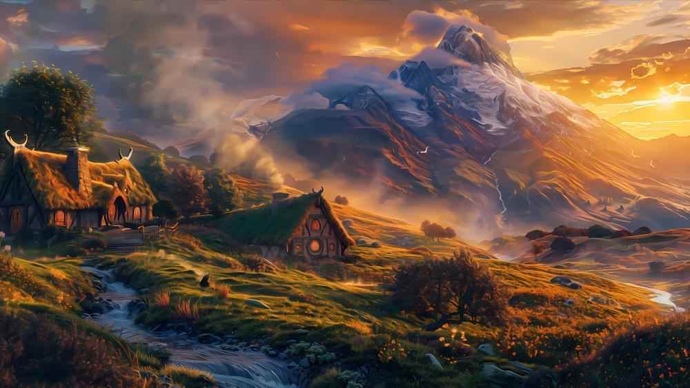 Majestic Highland Fantasy Dreamscape wallpaper