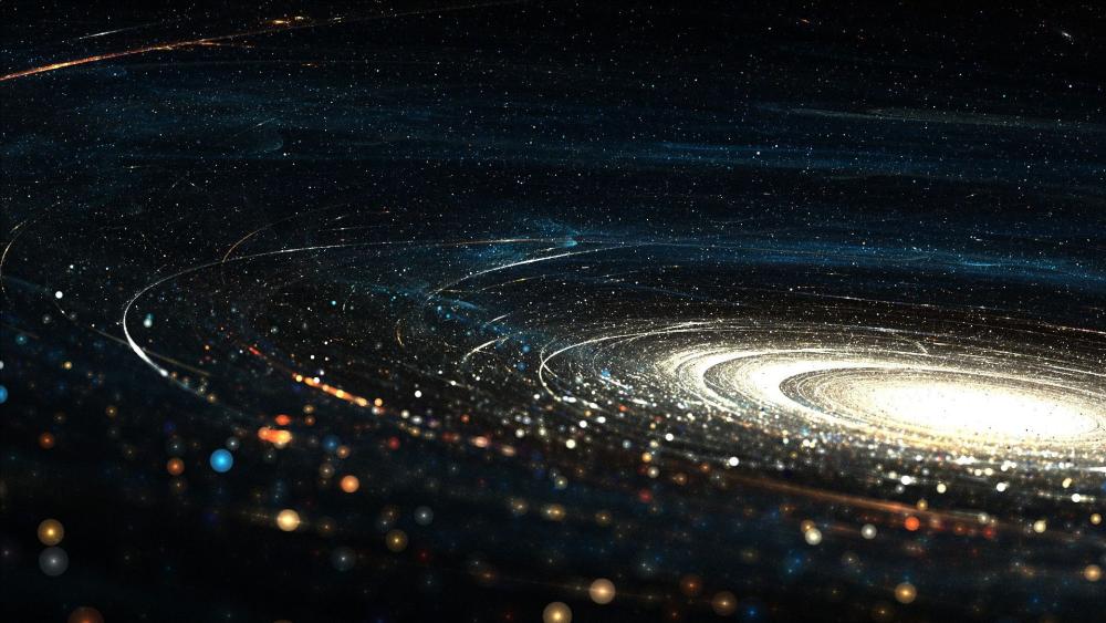 Galactic Swirl of Stars and Light wallpaper