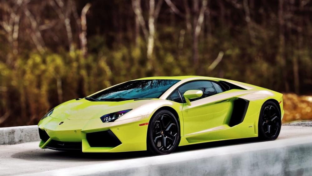 Lamborghini Aventador in Stunning Green Elegance wallpaper