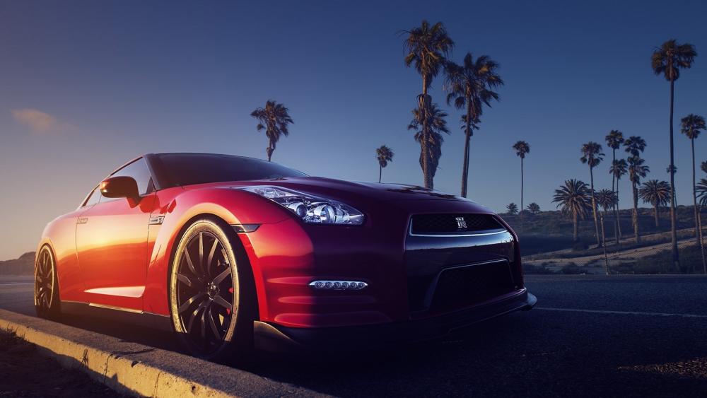 Nissan GT-R R35 at Sunset wallpaper