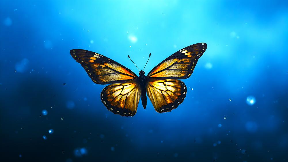 Yellow Butterfly AI Art wallpaper