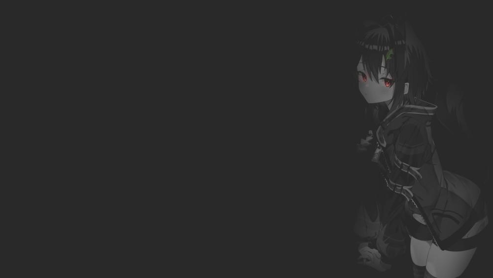 Dark Elegance in Monochrome Anime Style wallpaper