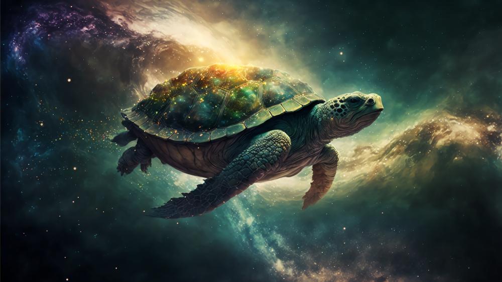 Cosmic Journey of the Celestial Turtle wallpaper