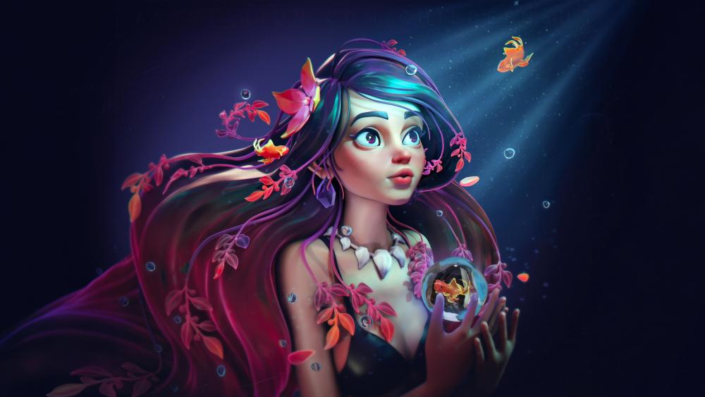 Ethereal Mermaid Dreamscape in 4K Fantasy Art wallpaper