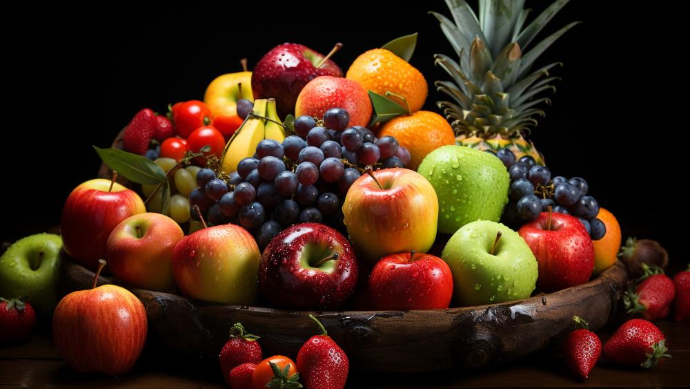 Vibrant Bounty of Fresh Fruits in 5K wallpaper