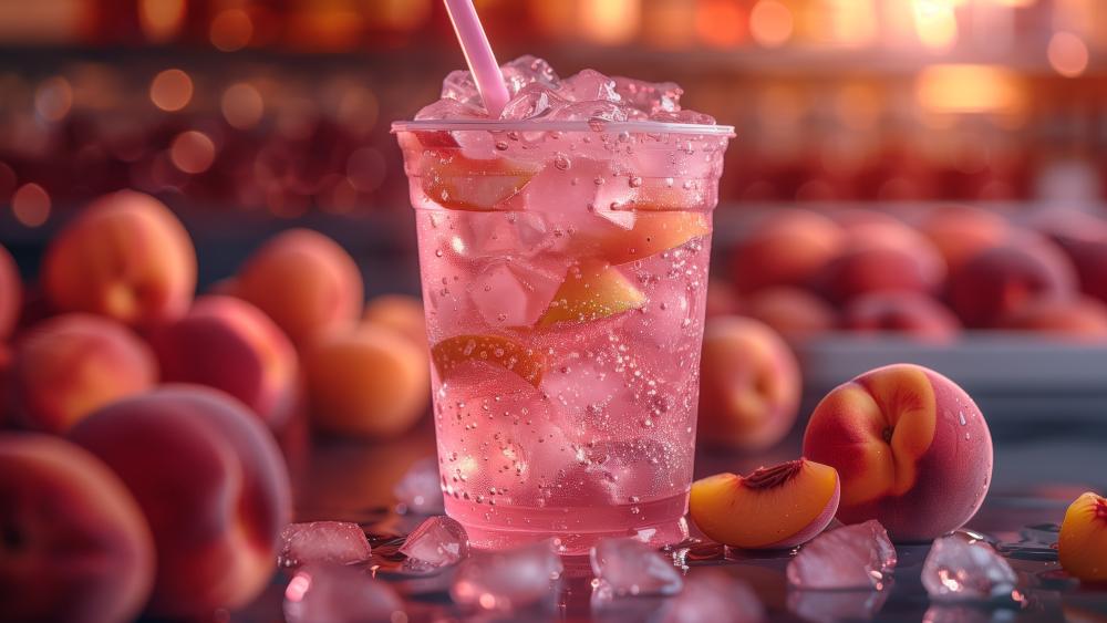 Lemonade Bliss in a Peachy Paradise wallpaper