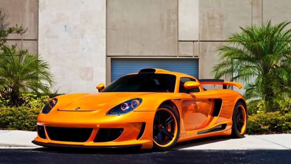 Porsche Carrera GT in Vibrant Orange wallpaper