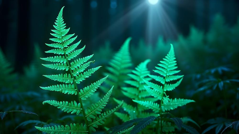 Whispering Ferns Under Sunlit Canopy wallpaper