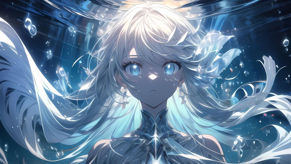 Dreamy Underwater Anime Fantasy Scene wallpaper