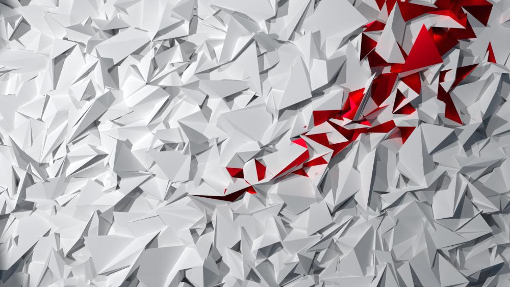 Red and White Geometric Harmony wallpaper