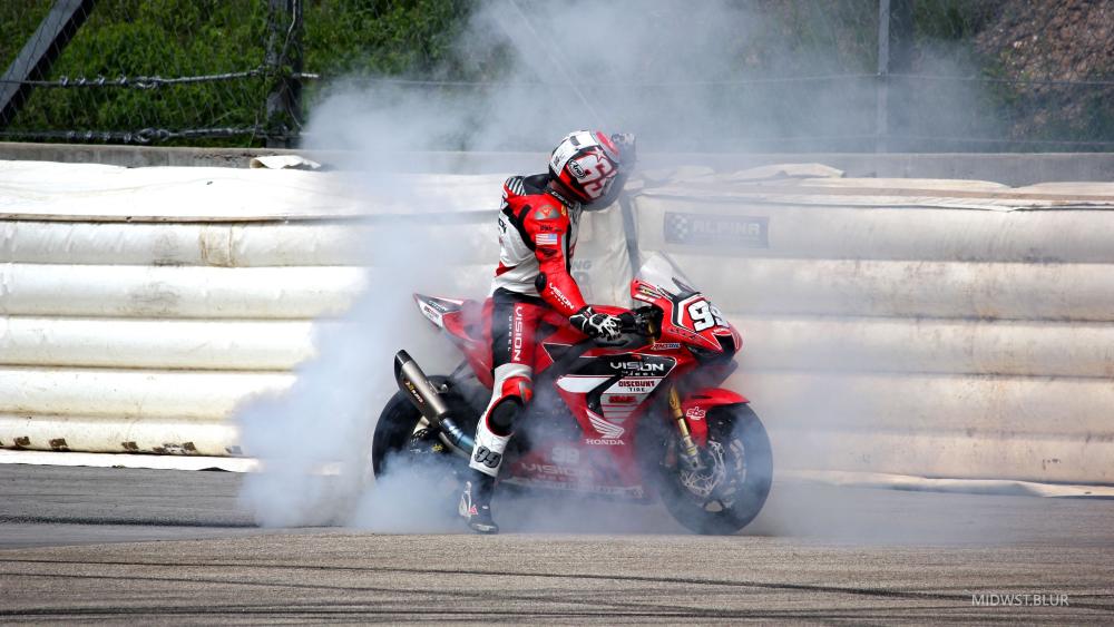 High-Speed Motorcycle Burnout Action wallpaper