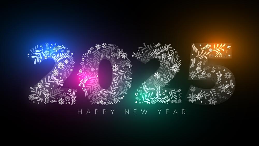 2025 Festive Floral New Year Celebration wallpaper