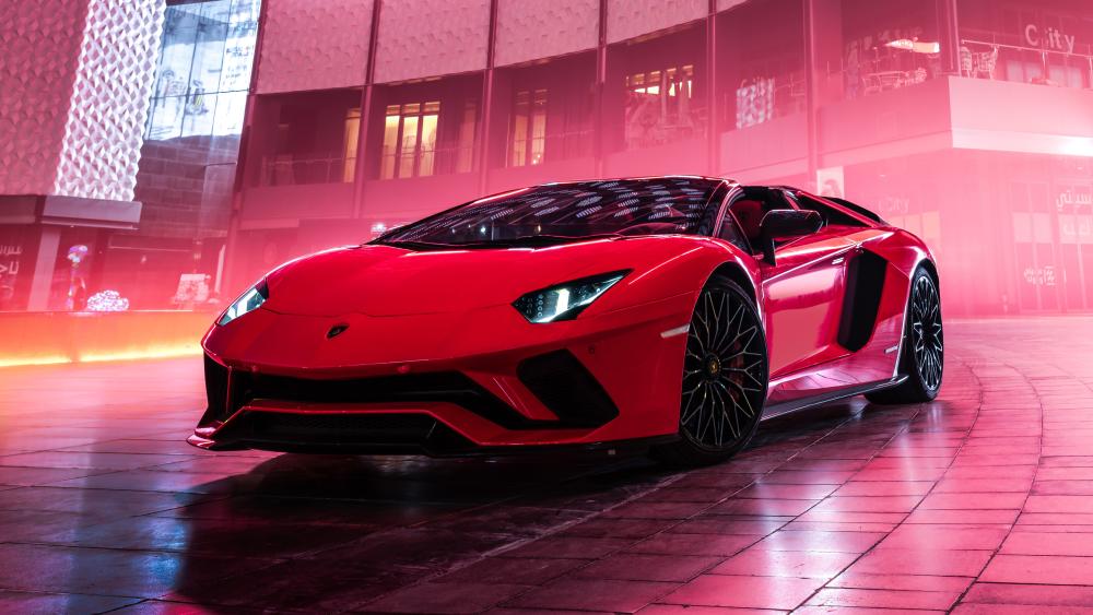 Lamborghini Dream in Red AI Art wallpaper