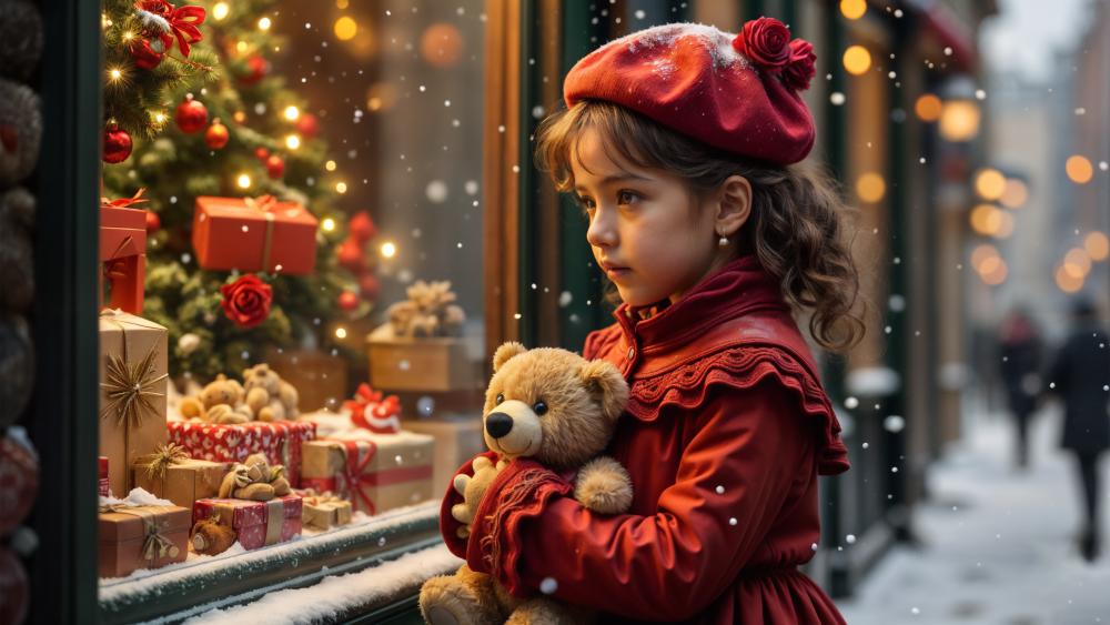 A Little Girl's Christmas Dream wallpaper