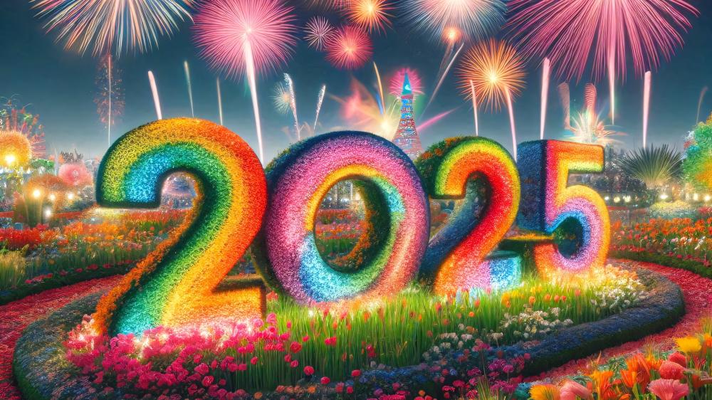 2025 New Year Celebration Extravaganza with Fireworks wallpaper