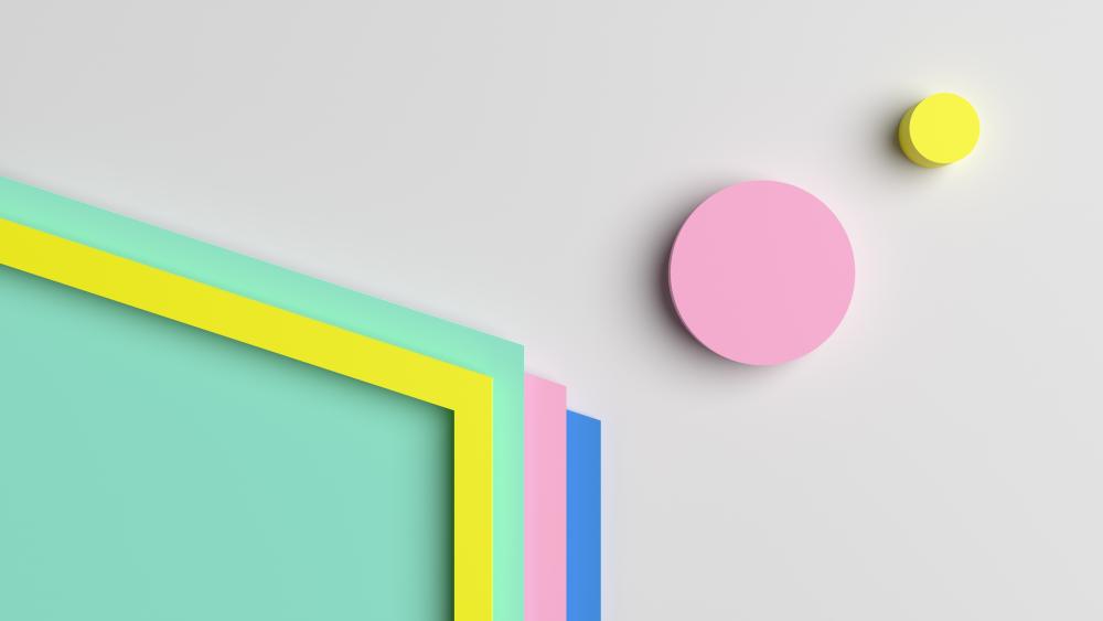 Soft Pastel Geometry in Minimalist Design wallpaper