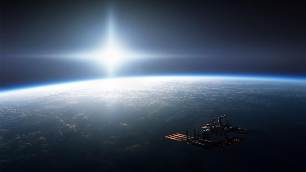 Illuminated Horizon from the ISS wallpaper