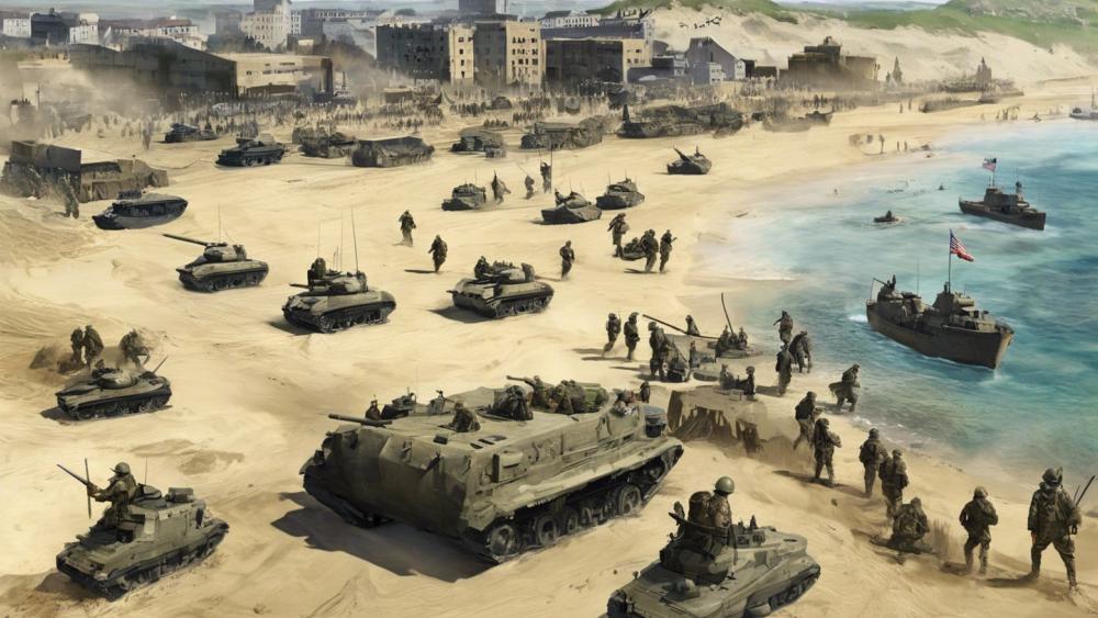 Tanks Assembling on the Shoreline wallpaper