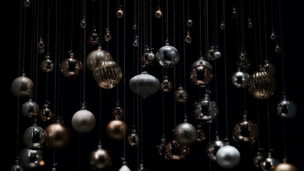 Shimmering Elegance of Christmas Ornaments wallpaper