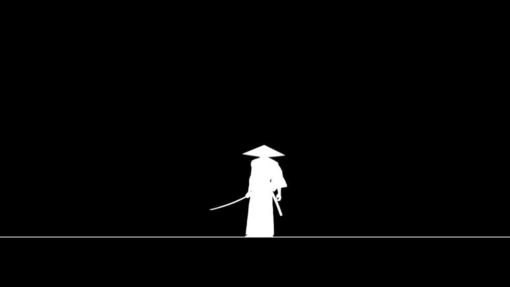 Lone Samurai in the Shadows wallpaper