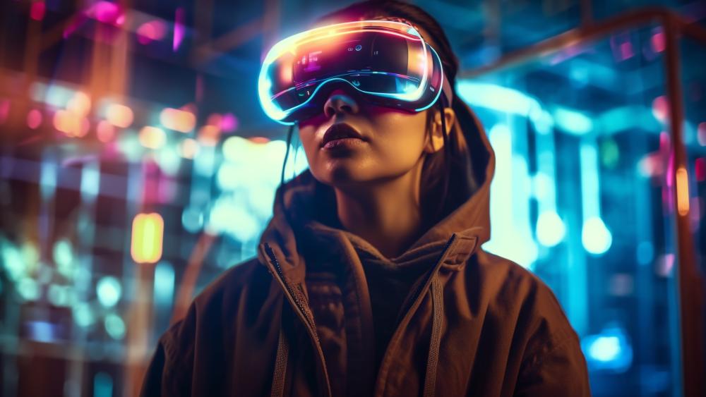 Futuristic Vision in Virtual Reality World wallpaper