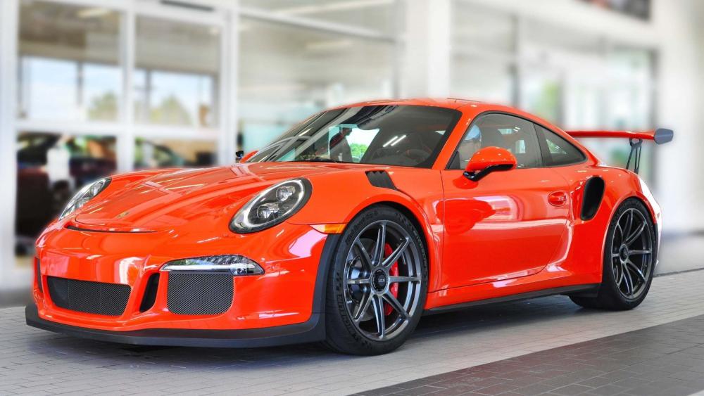 Porsche 911 GT3 RS in Vibrant Orange wallpaper