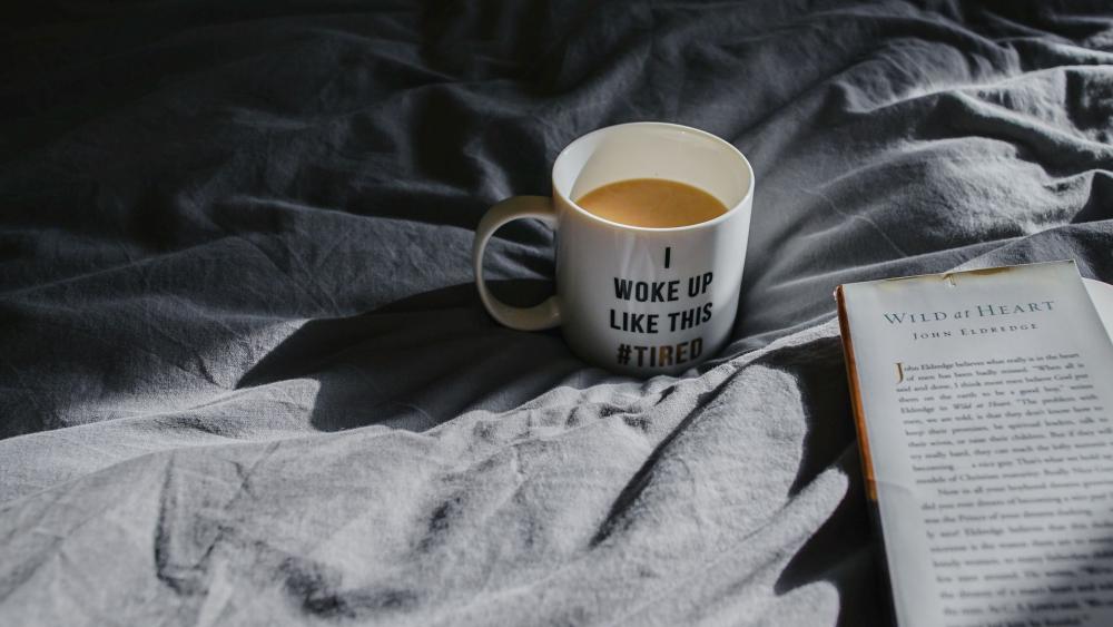 Cozy Morning Vibes with Coffee and a Book wallpaper