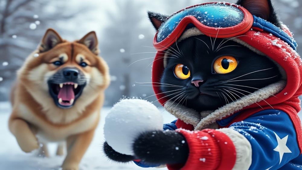 Snowball Showdown Snow Cuteness Explosion! wallpaper