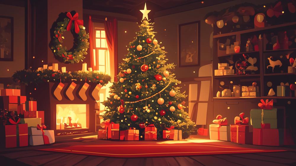 Christmas Eve Ambiance in AI Art wallpaper