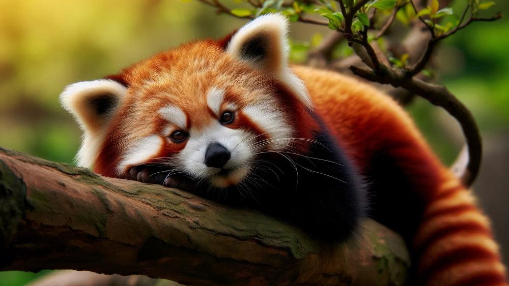 Red Panda Serenity in AI Art wallpaper