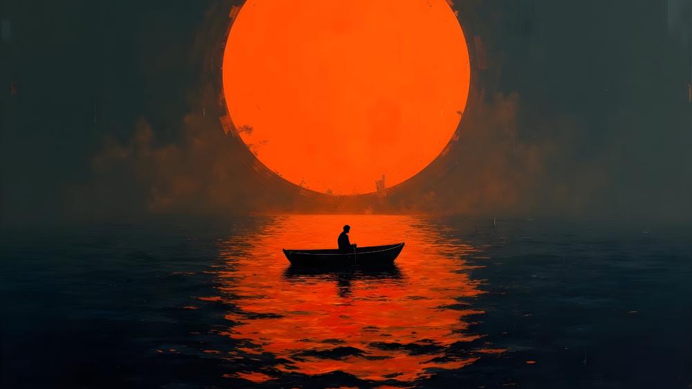 Sunset Voyage into the Unknown wallpaper