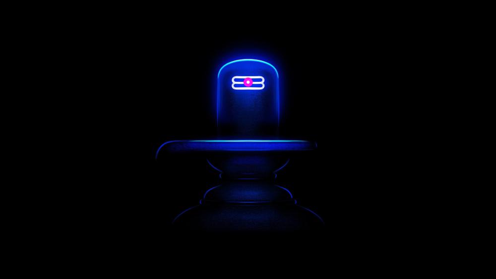 Neon Glow of Shiva Lingam wallpaper