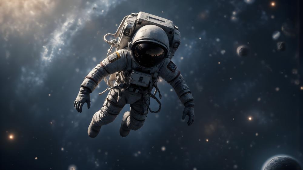 Space Explorer Adrift in the Cosmos wallpaper