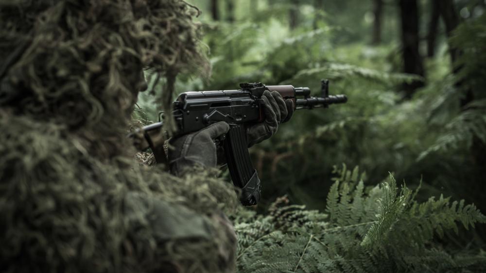 Military Camouflage in Action: Stealth in the Wilderness wallpaper